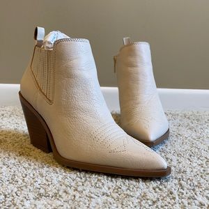 Franco Sarto Cavallarie Off-White Western Bootie